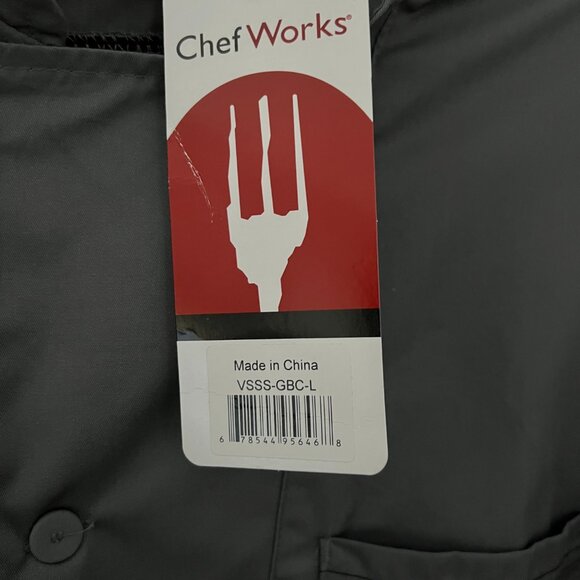 Chef Works VSSS-GBC-L Valais Chef Coat Gray Cool Vent Panels NWT L - Picture 3 of 4